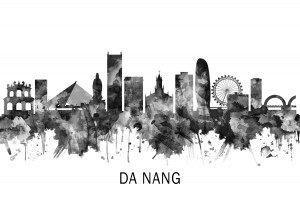 Da Nang Vietnam Skyline BW